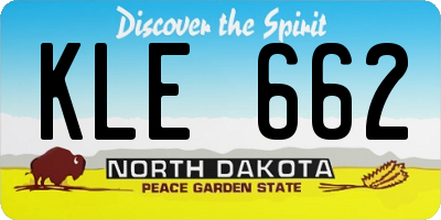 ND license plate KLE662