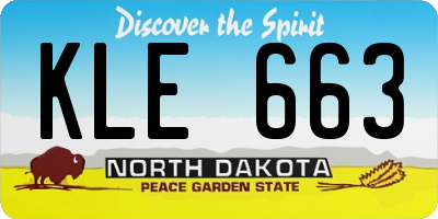 ND license plate KLE663