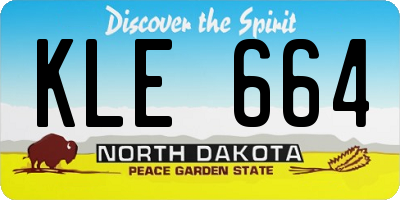 ND license plate KLE664