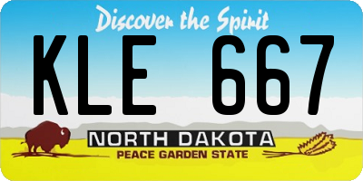 ND license plate KLE667