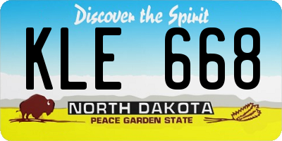ND license plate KLE668