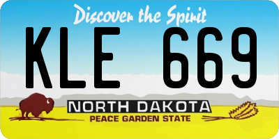 ND license plate KLE669