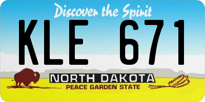 ND license plate KLE671