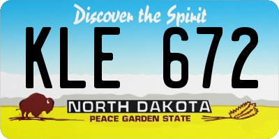 ND license plate KLE672