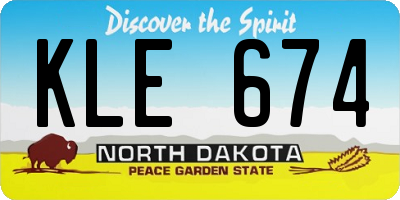 ND license plate KLE674