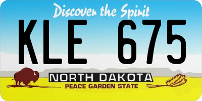 ND license plate KLE675