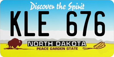 ND license plate KLE676
