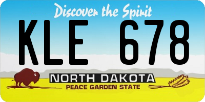 ND license plate KLE678
