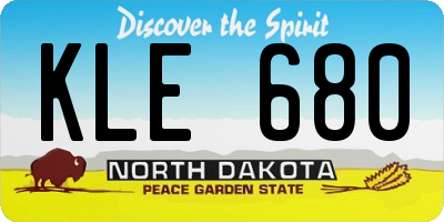 ND license plate KLE680