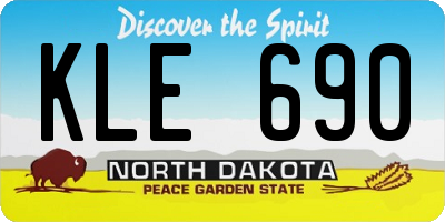 ND license plate KLE690