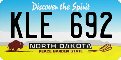 ND license plate KLE692