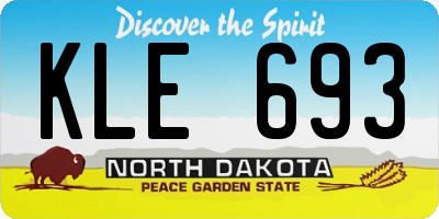 ND license plate KLE693