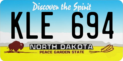 ND license plate KLE694