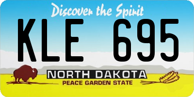 ND license plate KLE695
