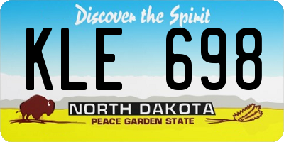 ND license plate KLE698