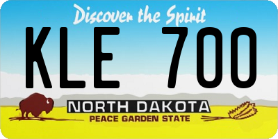 ND license plate KLE700