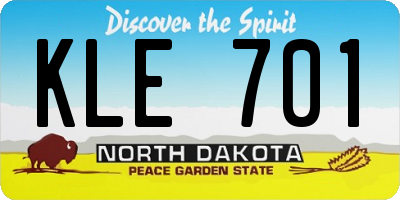 ND license plate KLE701