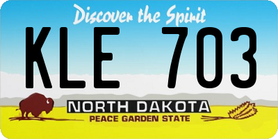 ND license plate KLE703