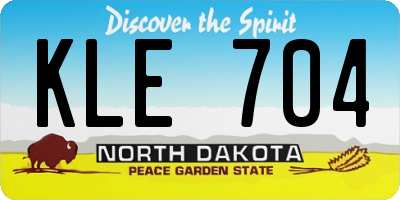 ND license plate KLE704