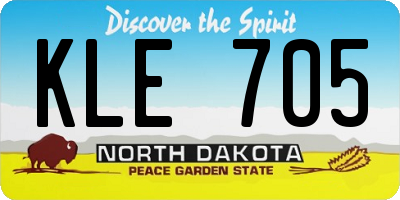 ND license plate KLE705