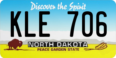 ND license plate KLE706