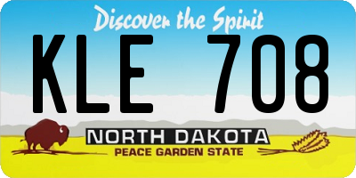 ND license plate KLE708
