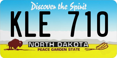 ND license plate KLE710