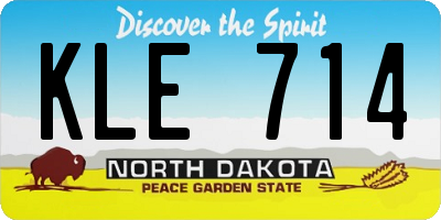 ND license plate KLE714