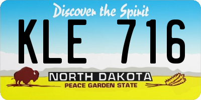 ND license plate KLE716
