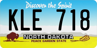 ND license plate KLE718