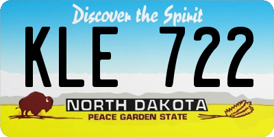 ND license plate KLE722