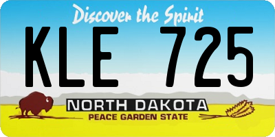 ND license plate KLE725