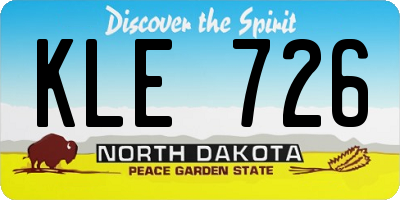 ND license plate KLE726