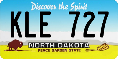 ND license plate KLE727