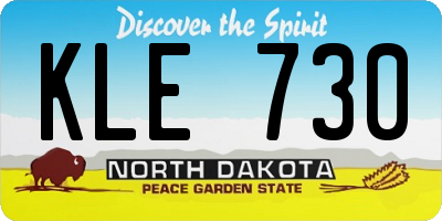 ND license plate KLE730