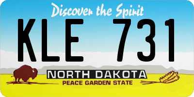ND license plate KLE731