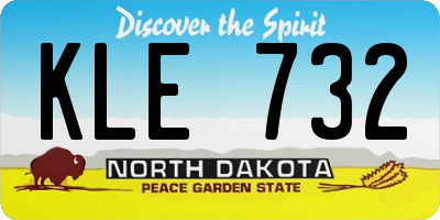 ND license plate KLE732