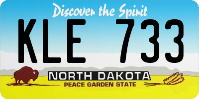 ND license plate KLE733