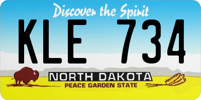 ND license plate KLE734