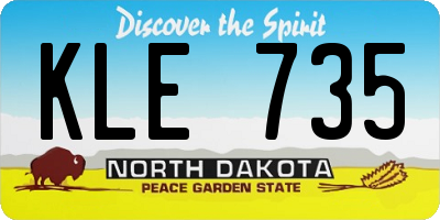 ND license plate KLE735