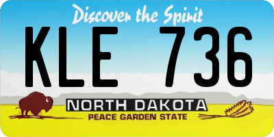 ND license plate KLE736