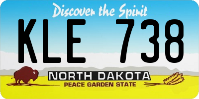 ND license plate KLE738