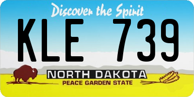 ND license plate KLE739