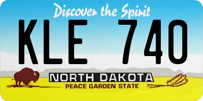 ND license plate KLE740