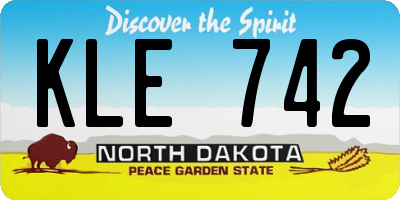 ND license plate KLE742