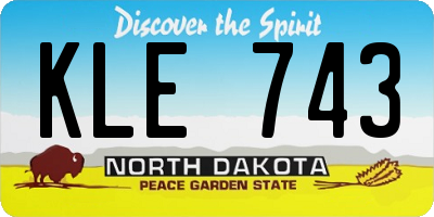 ND license plate KLE743