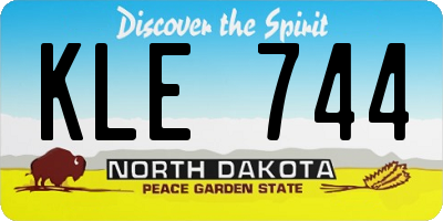 ND license plate KLE744