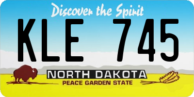 ND license plate KLE745