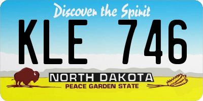 ND license plate KLE746