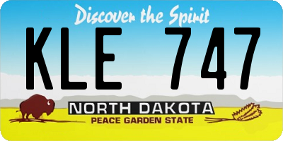 ND license plate KLE747